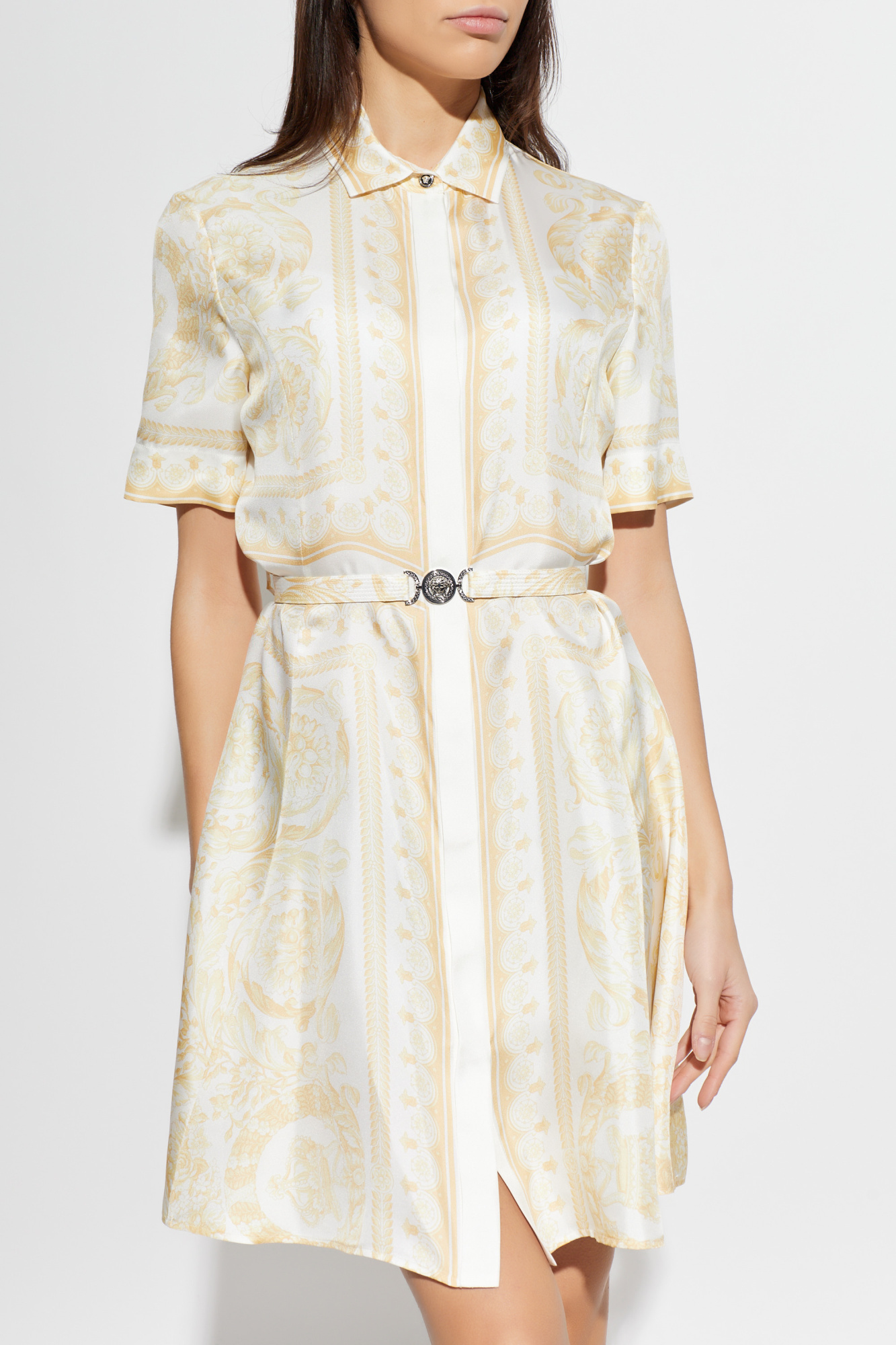 Versace Silk Dress With Belt Womens Vitkac 